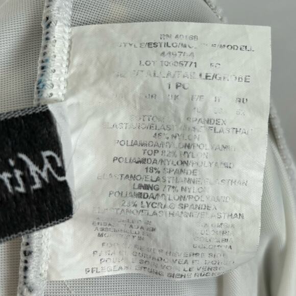 Miraclesuit Black/ Blue Dot V-Neck Double Strap One Piece Swimsuit Size 16 - Picture 4 of 4